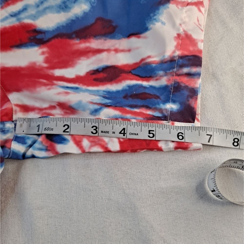 NASA Aldrin Family Foundation Men's M Tie Dye Swim Trunks Red/White/Blue - Picture 10 of 10
